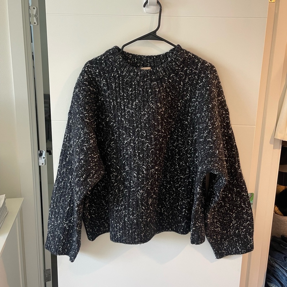 H&M Marled Black and White Women's Wool Sweater